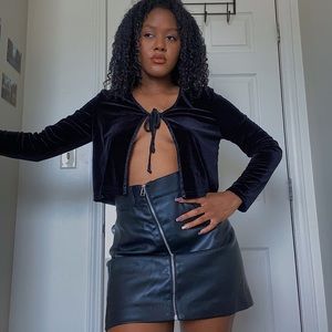 Black European Vegan Leather skirt from H&M